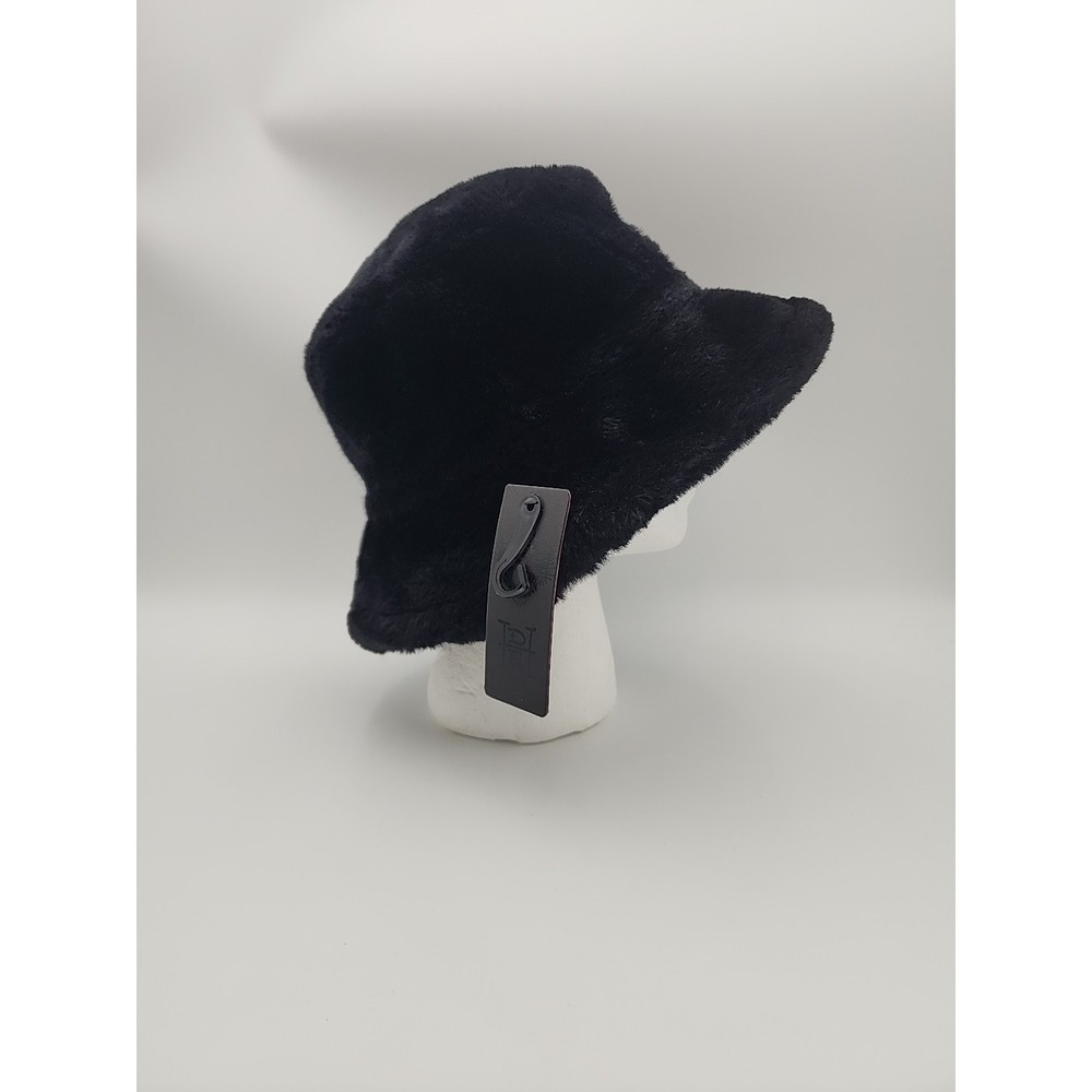 NWT Ed Hardy Black Y2K‎ Style Faux Fur Embroidered Bucket Hat - Picture 6 of 13
